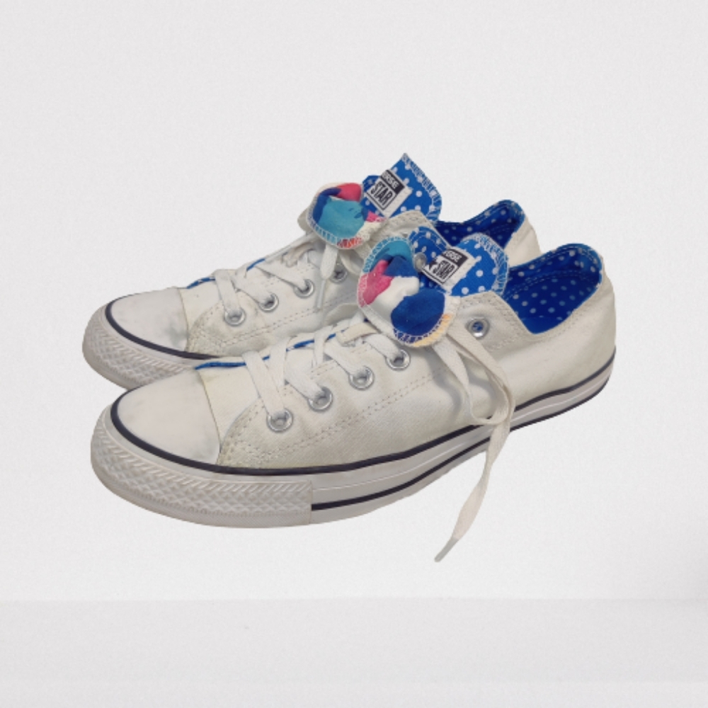 Converse white sneaker with polka dot & watercolor
